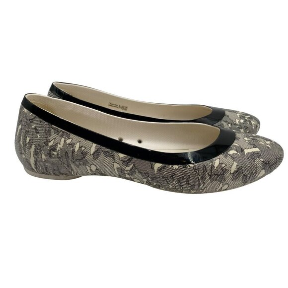 Crocs Lina Ballet Flats Oyster White/Black Print Slip On Women's Size 9 - Picture 3 of 12